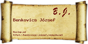 Benkovics József névjegykártya
