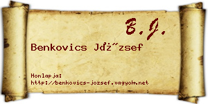 Benkovics József névjegykártya