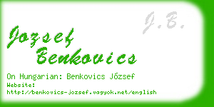 jozsef benkovics business card